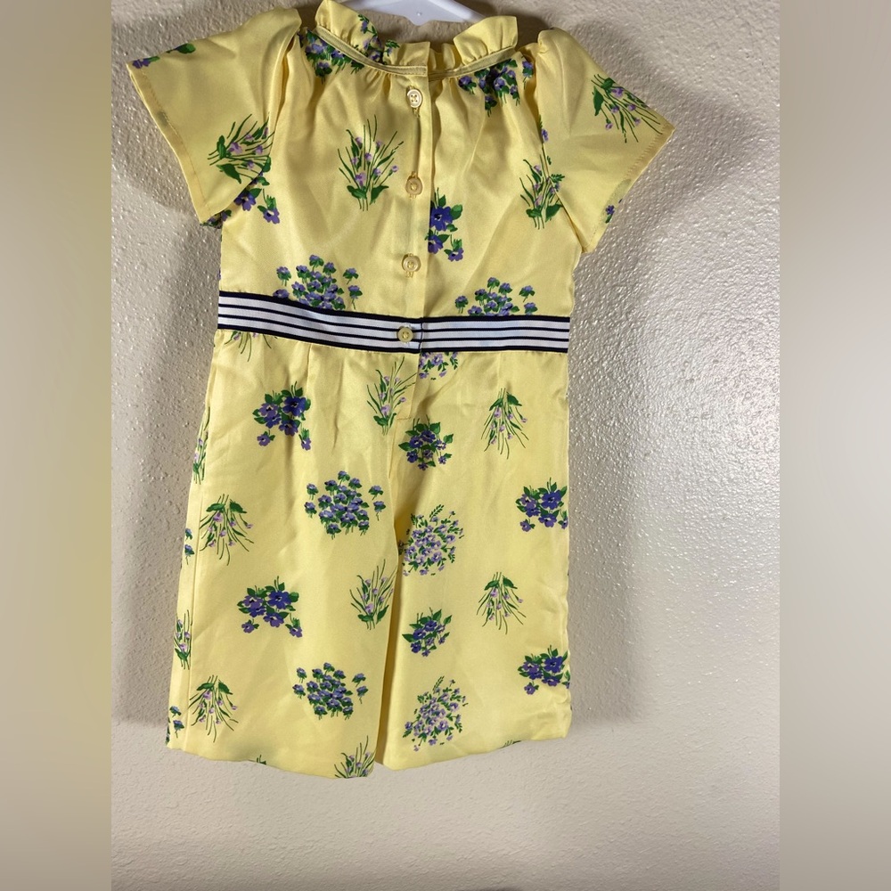 Janie and Jack Yellow and Blue Floral Romper